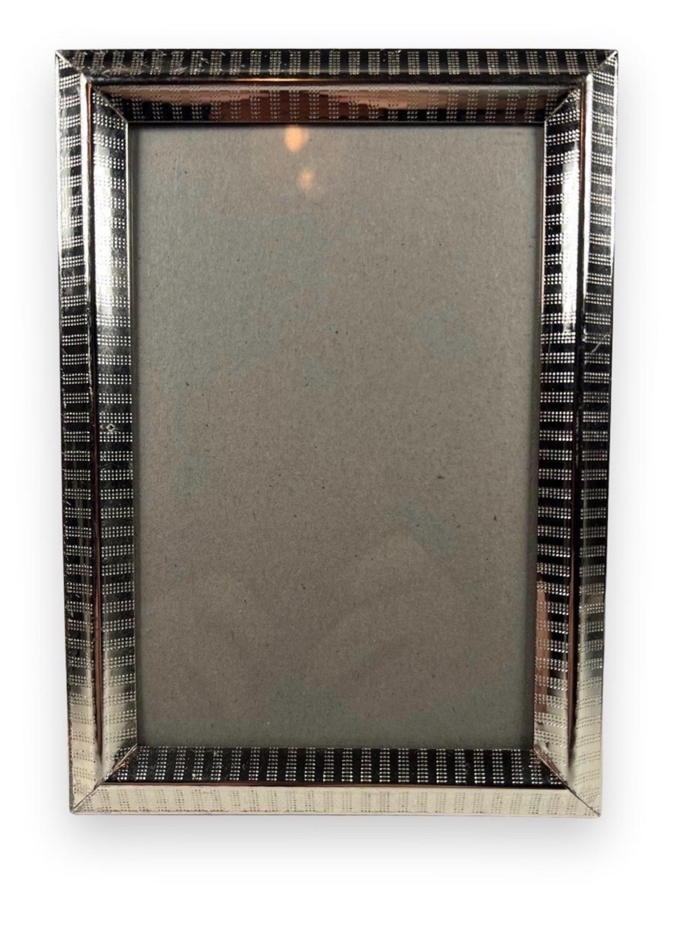 Sheffield Home 4x6 Silver Picture Frame - Textured Plaid Checkered Pattern